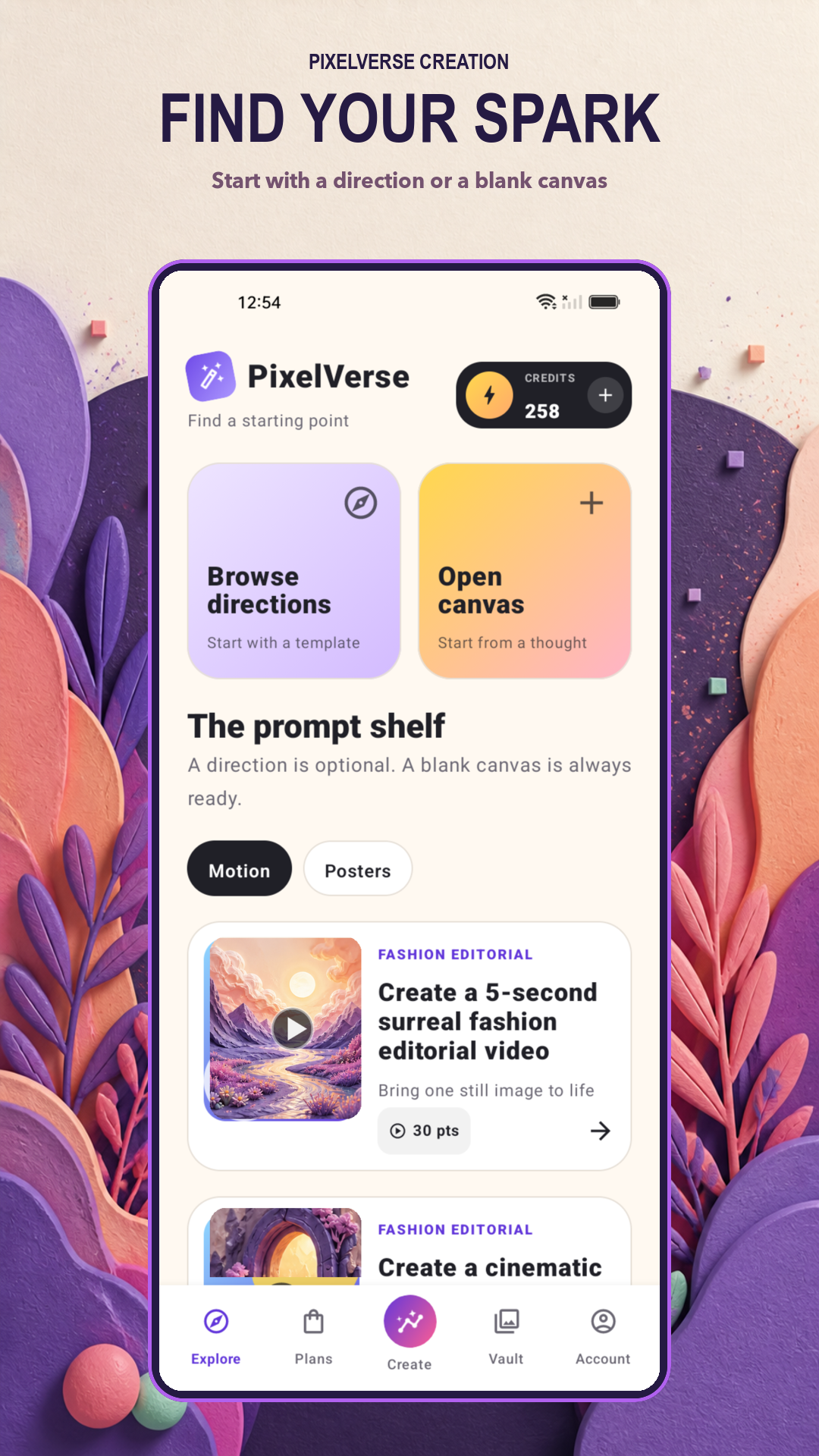 PixelVerse Creation App Interface - Explore View